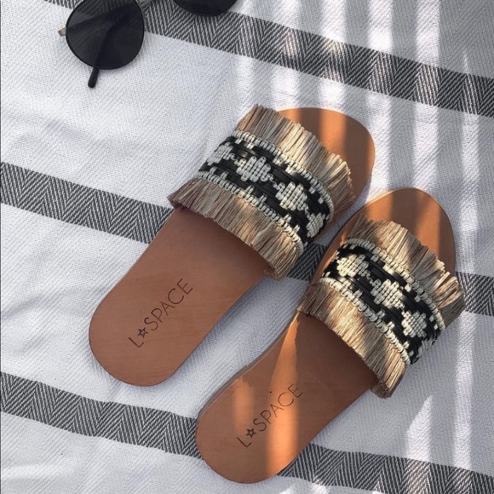 l*space Black Sandbar Sandals Sz 9 EU 39